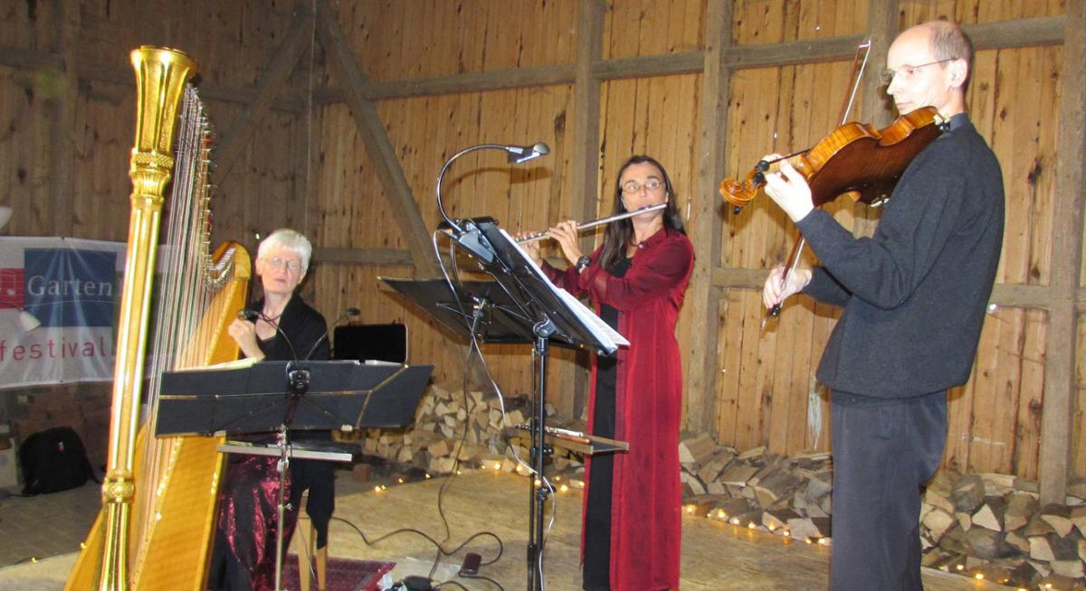 Das "Trio Estival" auf dem Landsitz Wachendorf-Konzert am 26.08.2018.
Foto: Dieter Niederheide
